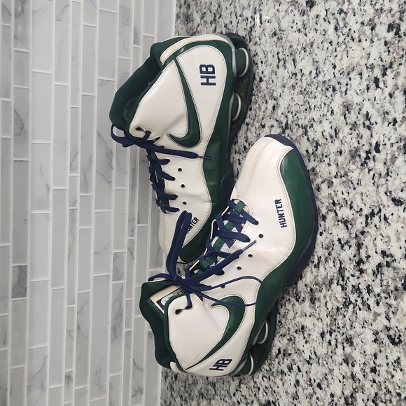Nike Other - White & Green Nike ID Shox Elite Flight Basketball Shoes sz 13.5 custom sneakers